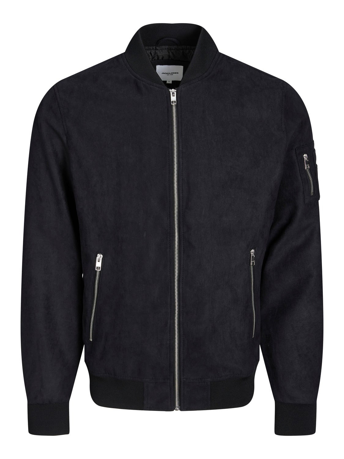 Wholesale,Jack & Jones, Jack & Jones Black Faux Suede Bomber Jacket, Black, Extra Extra Large-50-TagXXLExtra Large-46-TagXLLarge-44-TagLMedium-42-TagMSmall-40-TagS