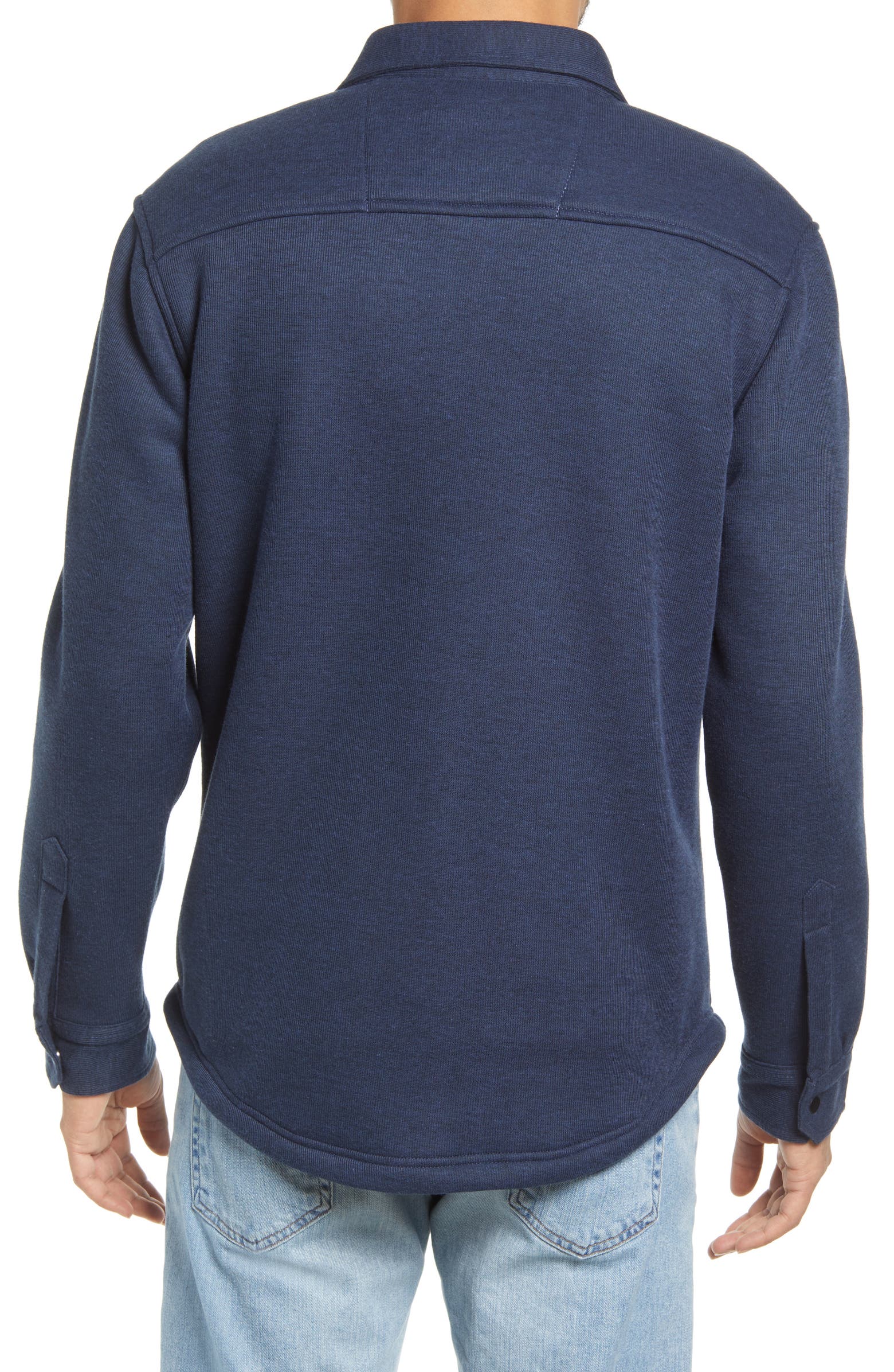 Nordstrom Rack,Vintage 1946, Vintage 1946 Navy Fleece Snap Closure Shacket, Blue, Small-42-TagM