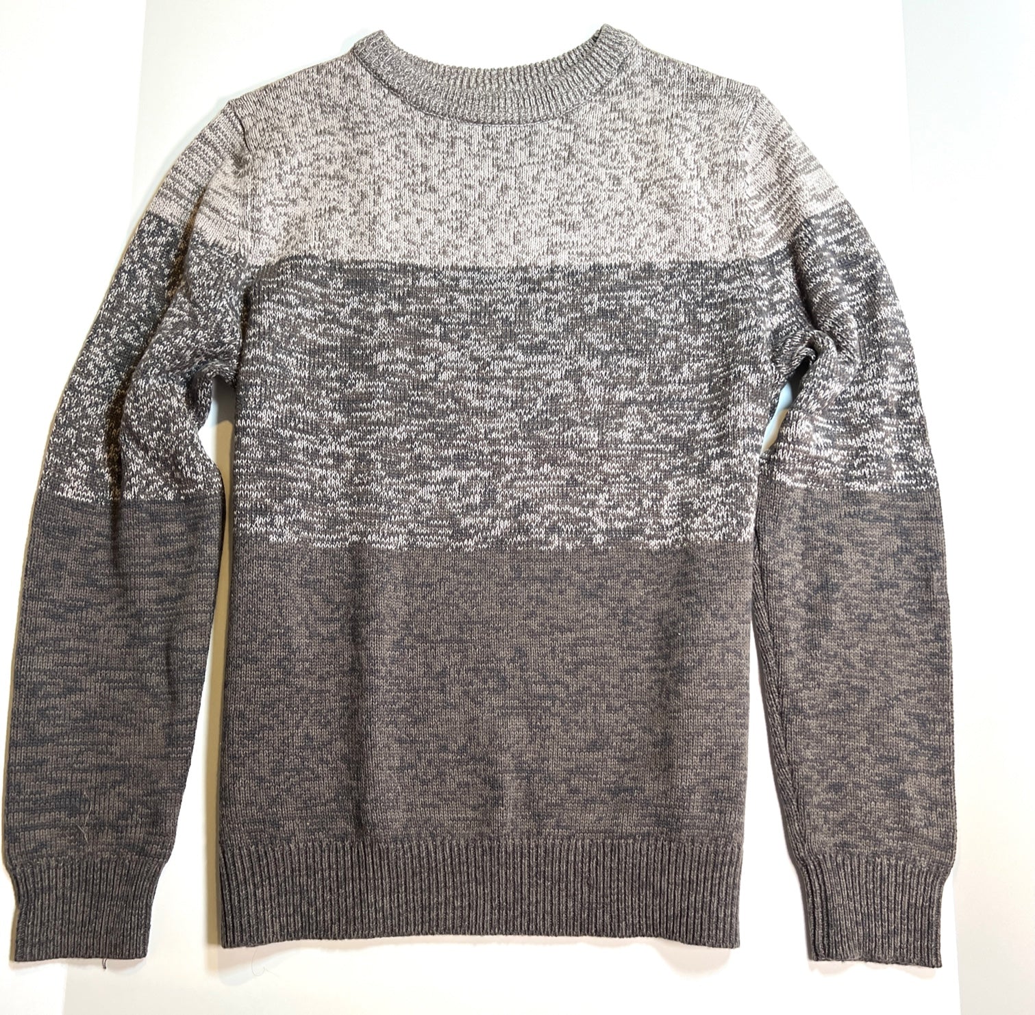 Otrium,Jeff Us, Jeff Grey Colorblock Long Sleeve Sweater, Grey, Small-40-TagM