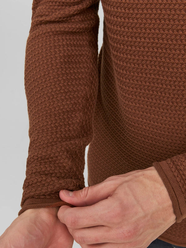 Jack & Jones Brown Knit Crew Neck Pullover