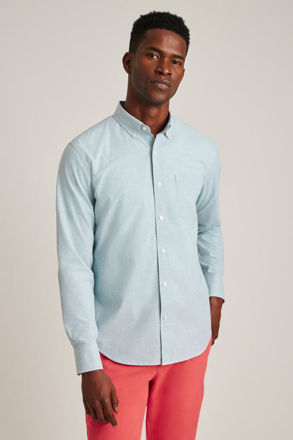 Bonobos Blue Texture Stretch Long Sleeve Shirt