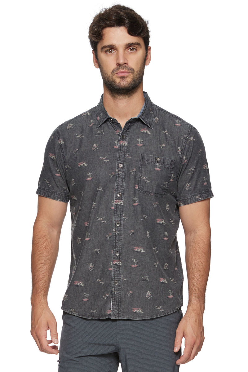 Flag & Anthem Charcoal Kempner Vintage Wash Hula Print Short Sleeve Shirt