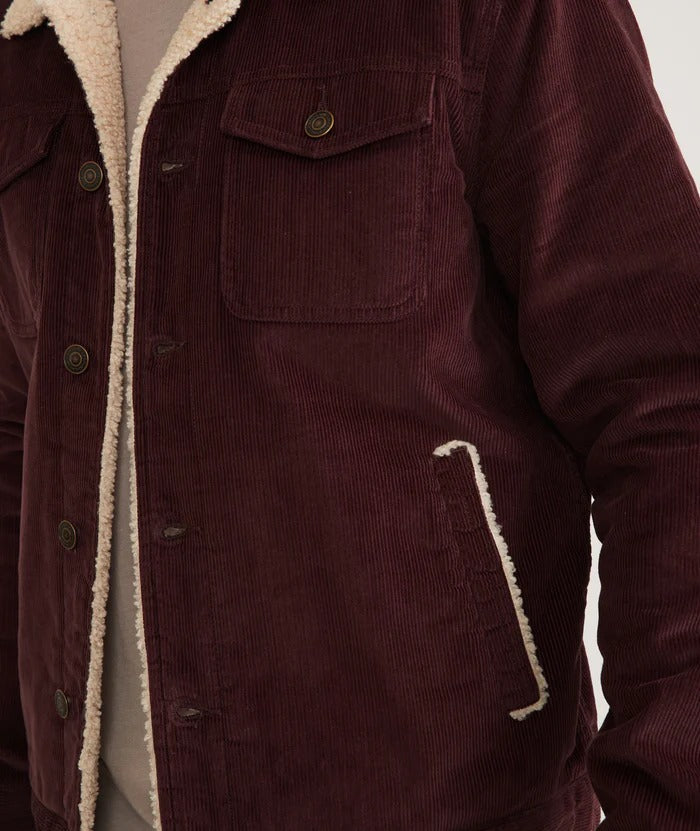 Wholesale,Marine Layer, Marine Layer Brown Corduroy Boise Cord Sherpa Trucker Jacket, Brown, Extra Large-52-TagXL