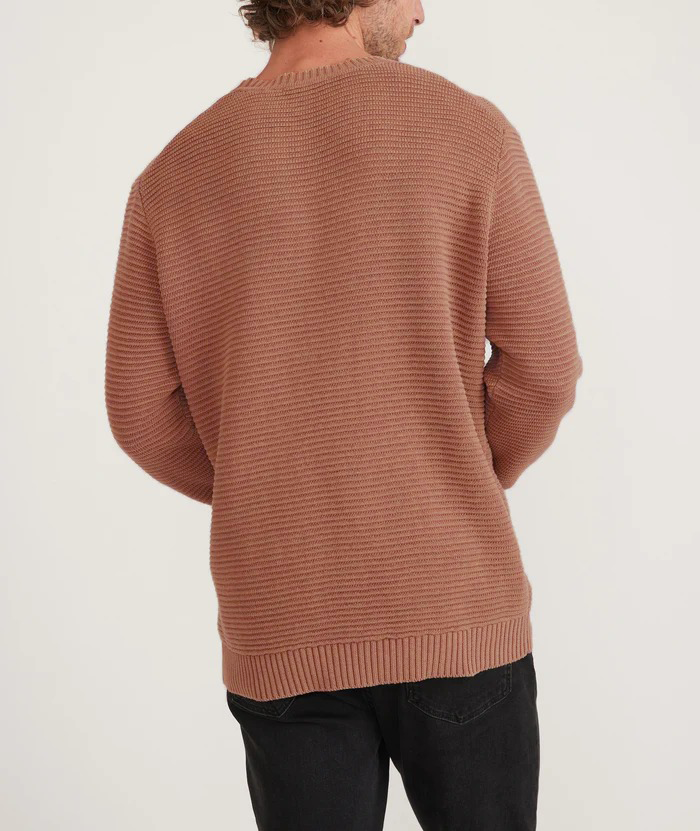 Wholesale,Marine Layer, Marine Layer Marsala Long Sleeve Garment Dye Crewneck Sweater, Brown, Large-46-TagL