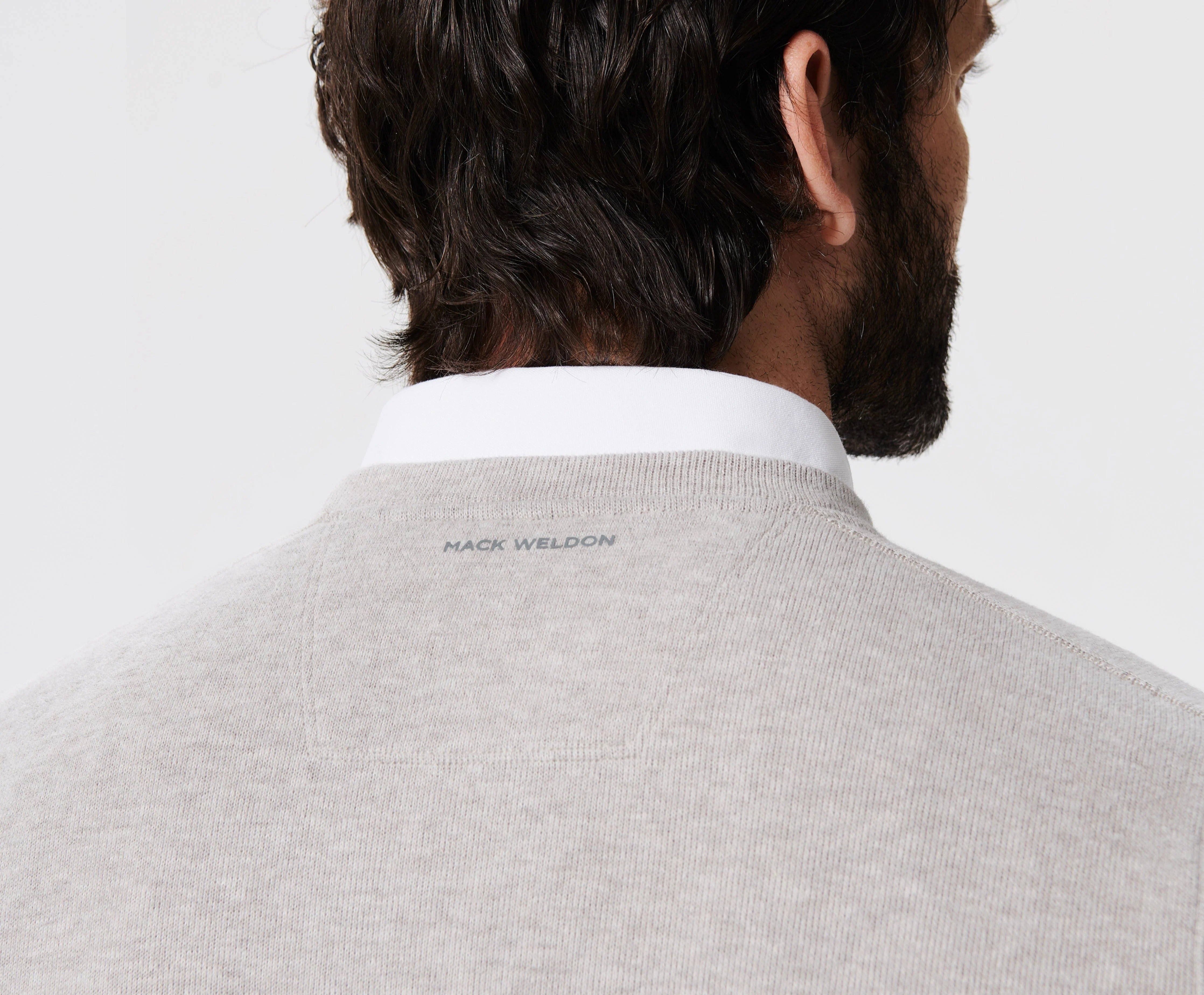 Wholesale,Mack Weldon, Mack Weldon Sand Heather Long Sleeve Washed Crewneck Sweater, Tan, Large-46-TagLExtra Large-48-TagXLSmall-42-TagS