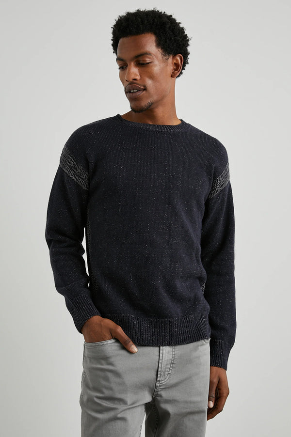 Rails Navy Cotton Blend Stitching Detail Sweater