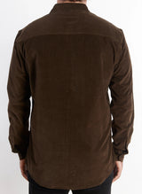 Nicoby Age of Wisdom Brown Mystic Stretch Overdyed Corduroy Shirt