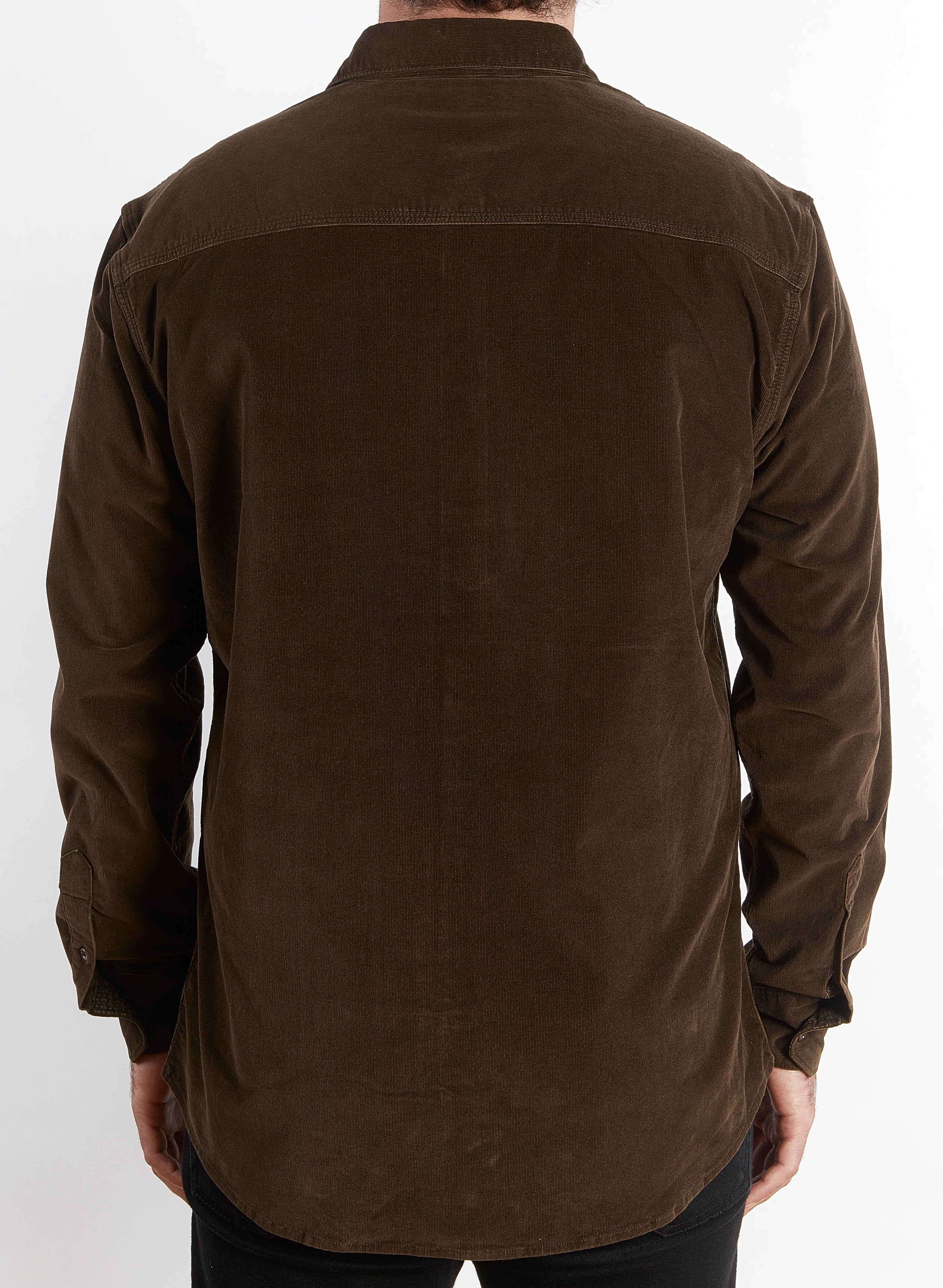 Wholesale,Nicoby Age of Wisdom, Nicoby Age of Wisdom Brown Mystic Stretch Overdyed Corduroy Shirt, Brown, Large-46-TagL