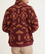 Marine Layer Burgundy Geo Print Sherpa Full Zip