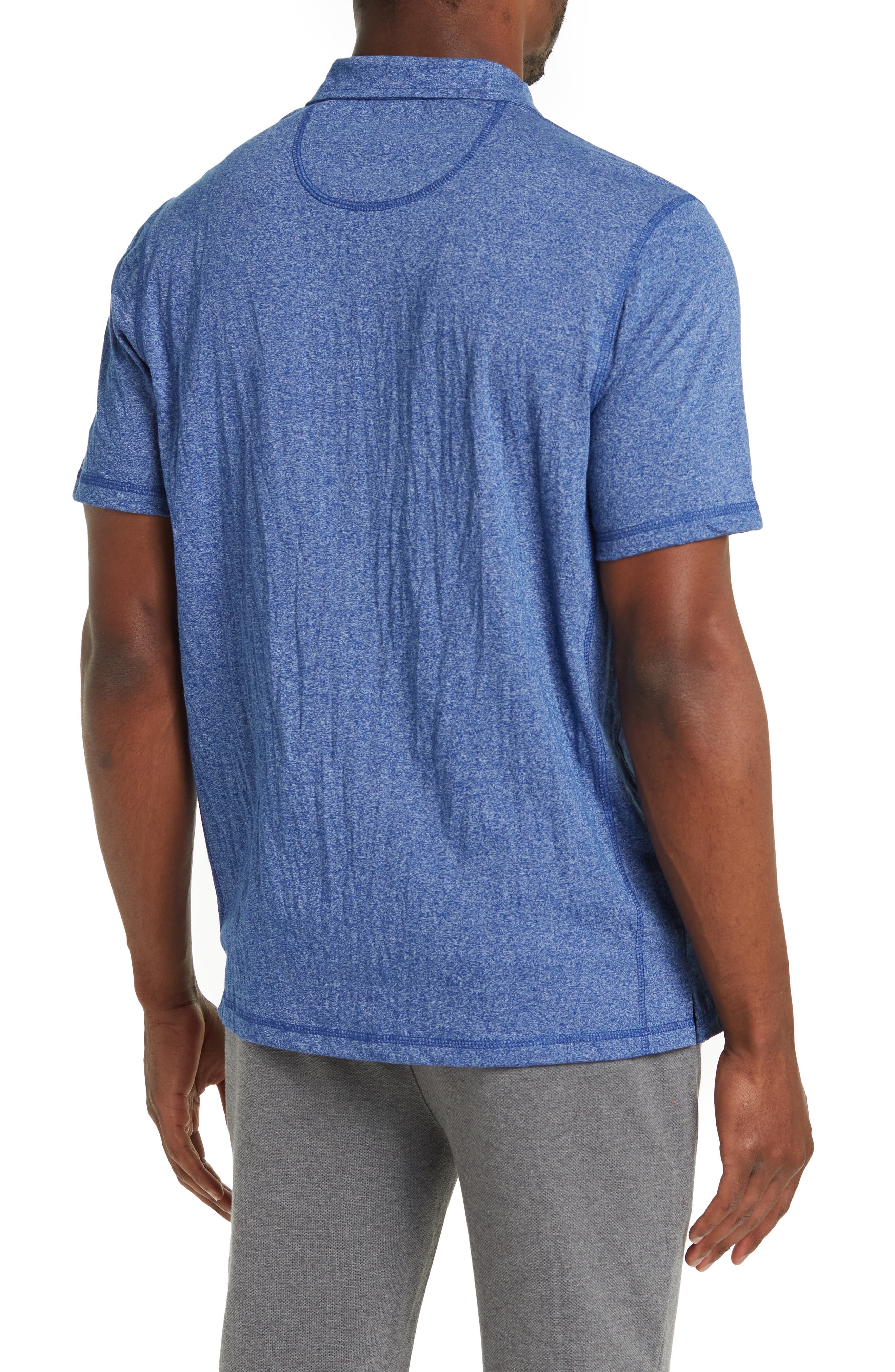 Nordstrom Rack, English Laundry Heather Blue Performance Polo, Blue, Large-46-TagL