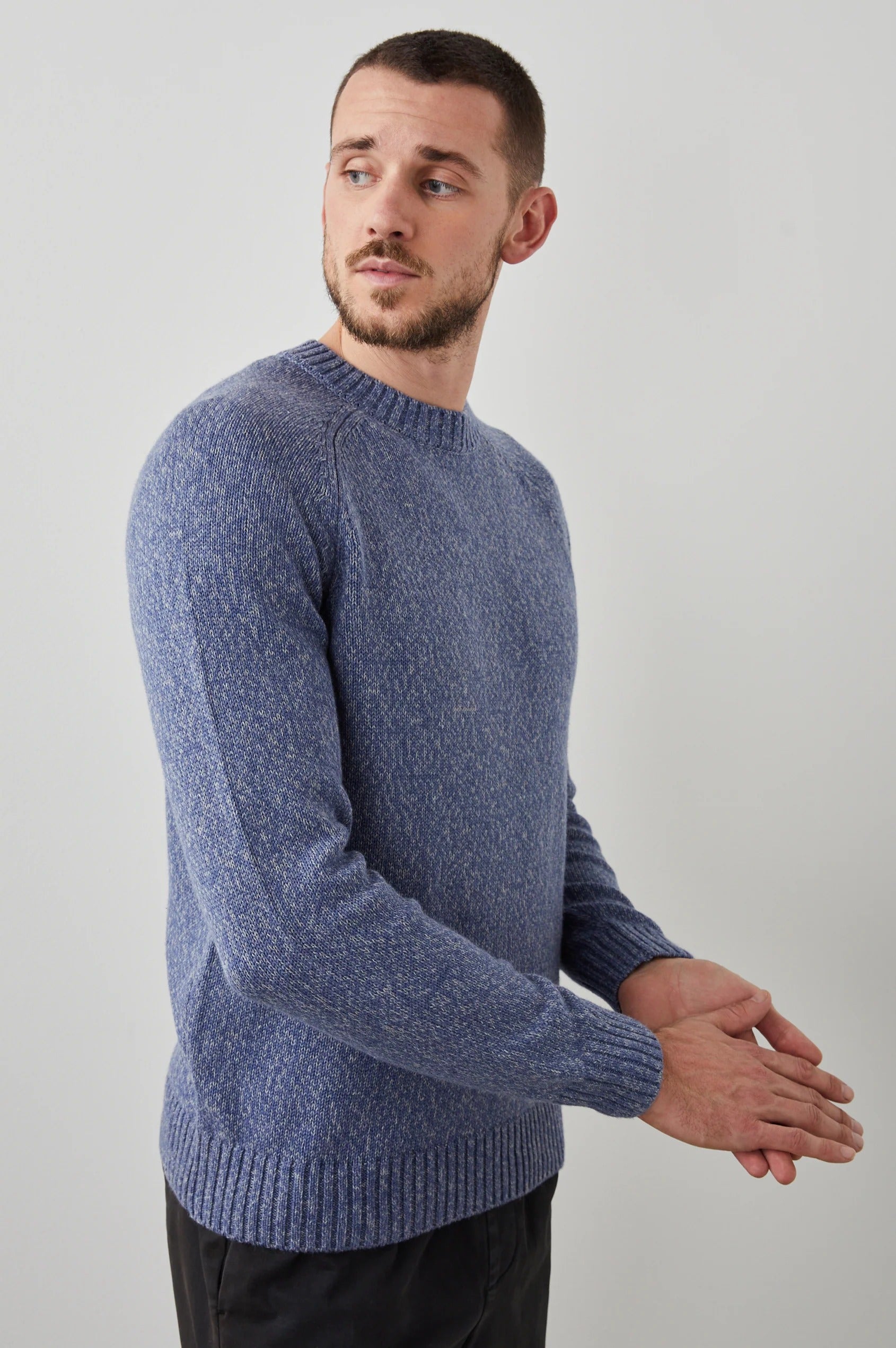 Wholesale,Rails, Rails Blue Crewneck Cotton Blend Sweater, Blue, Large-48-TagL
