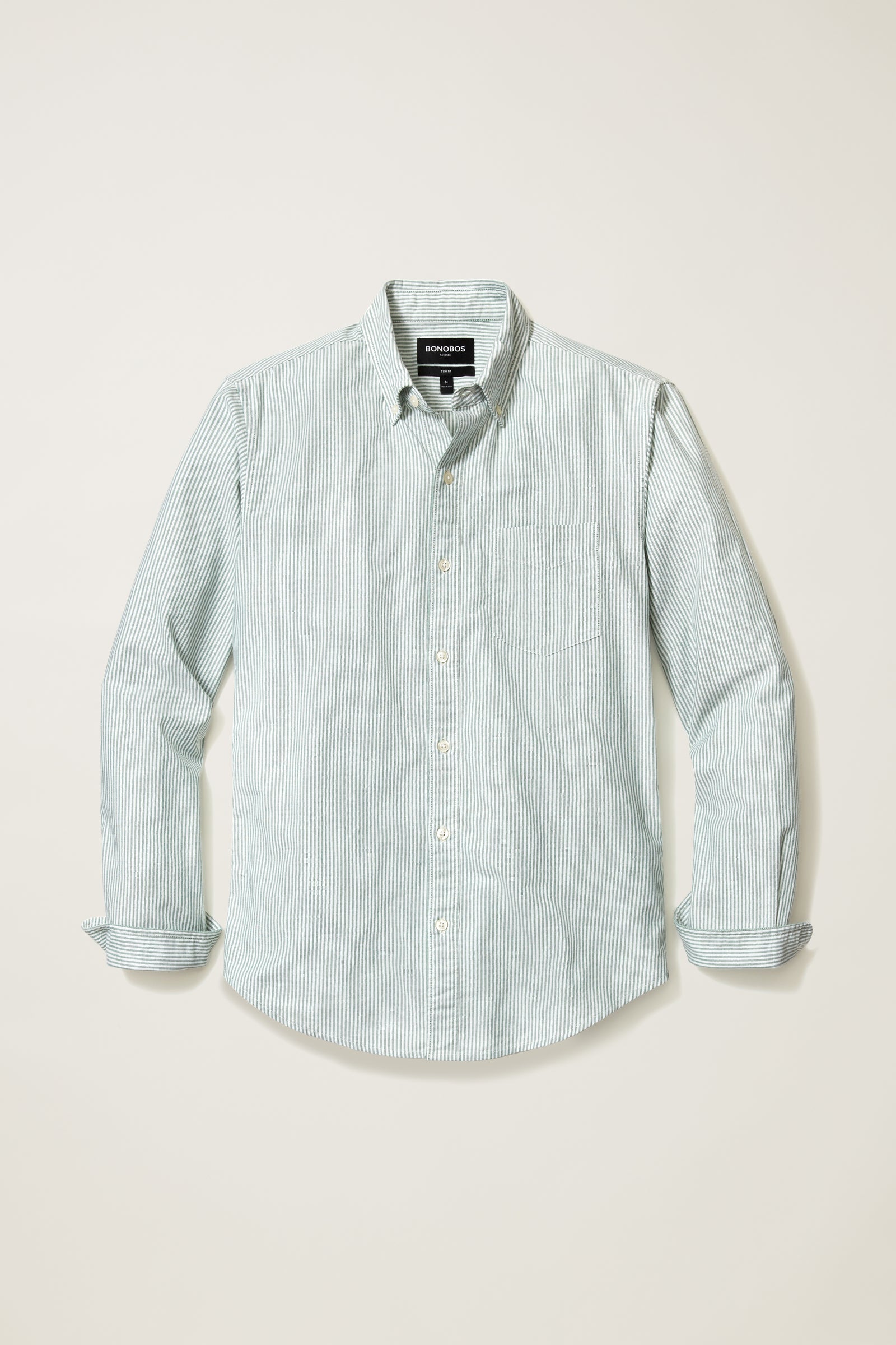 Bonobos Green Stripe Slim Long Sleeve Stretch Oxford Shirt – Taelor.Style
