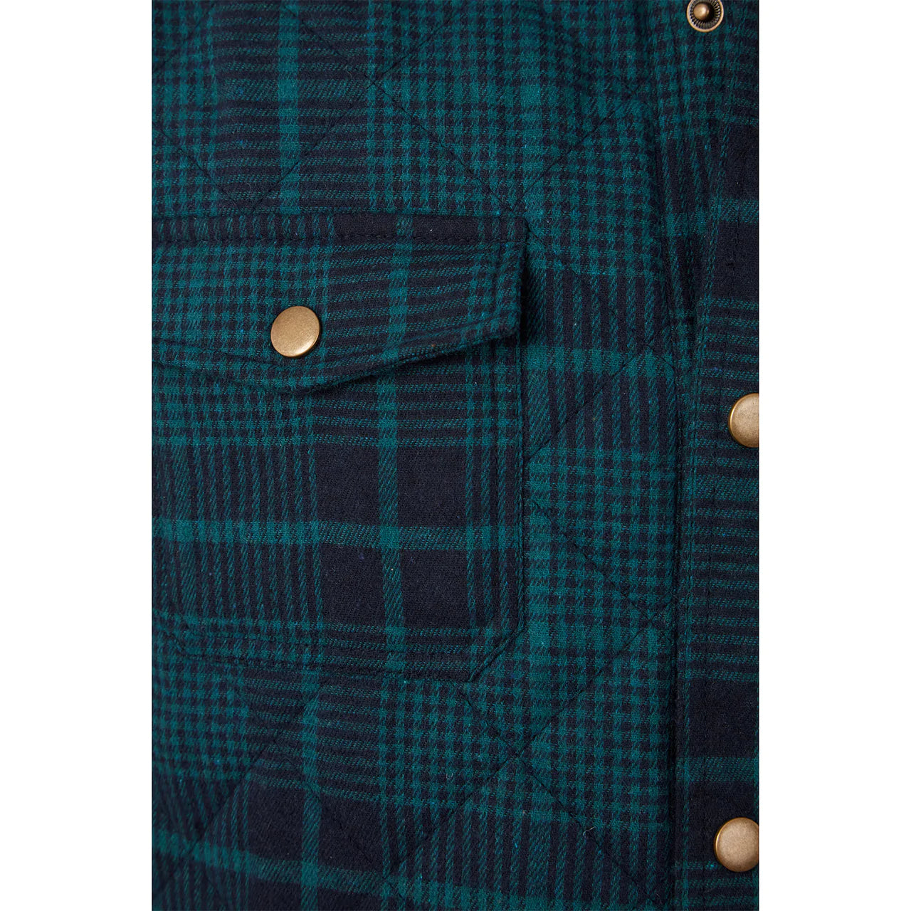 Faire,PX, PX Quilted Blue & Green Plaid Flannel Shacket, Blue, Large-44-TagL