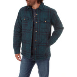 PX Quilted Blue & Green Plaid Flannel Shirt Jacket