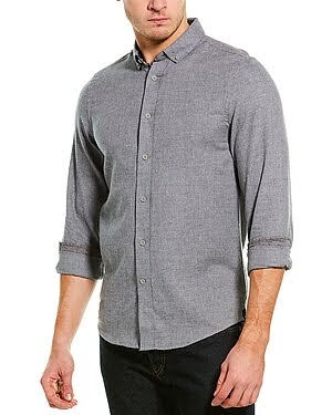 Heritage by Report Collection Grey Flannel Button Up Shirt