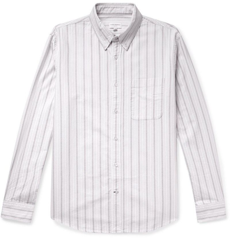 Club Monaco Light Grey Multi Stripe Oxford Shirt