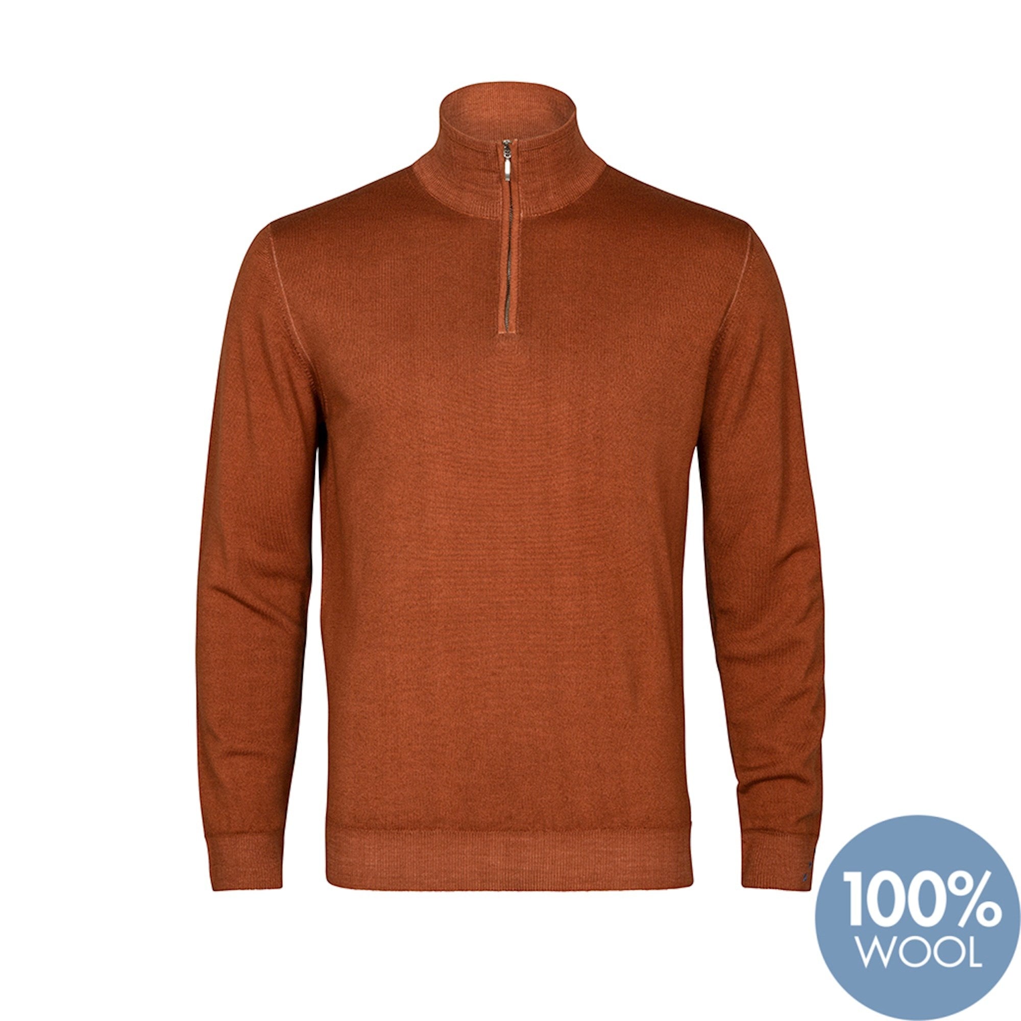 Brand Partner,R2 Amsterdam, R2 Amsterdam Burnt Orange Quarter Zip Sweater, Orange, Small-39-TagL