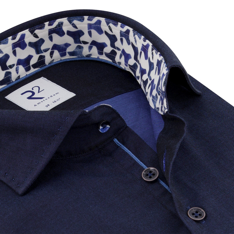 R2 Amsterdam Navy 2 PLY Button Up Shirt