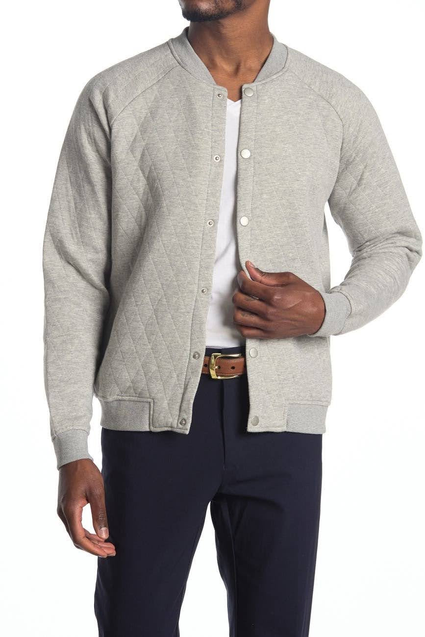 Nordstrom Rack, Sovereign Code Heather Grey Quilted Bomber Jacket, Grey, Medium-45-TagM