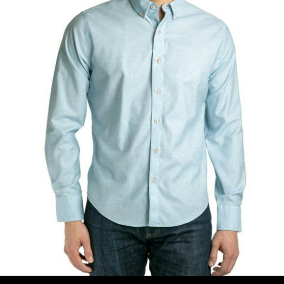 Poshmark, Twillory Cyber Blue Untuckable Button Down Shirt, Blue, Small-41-TagS