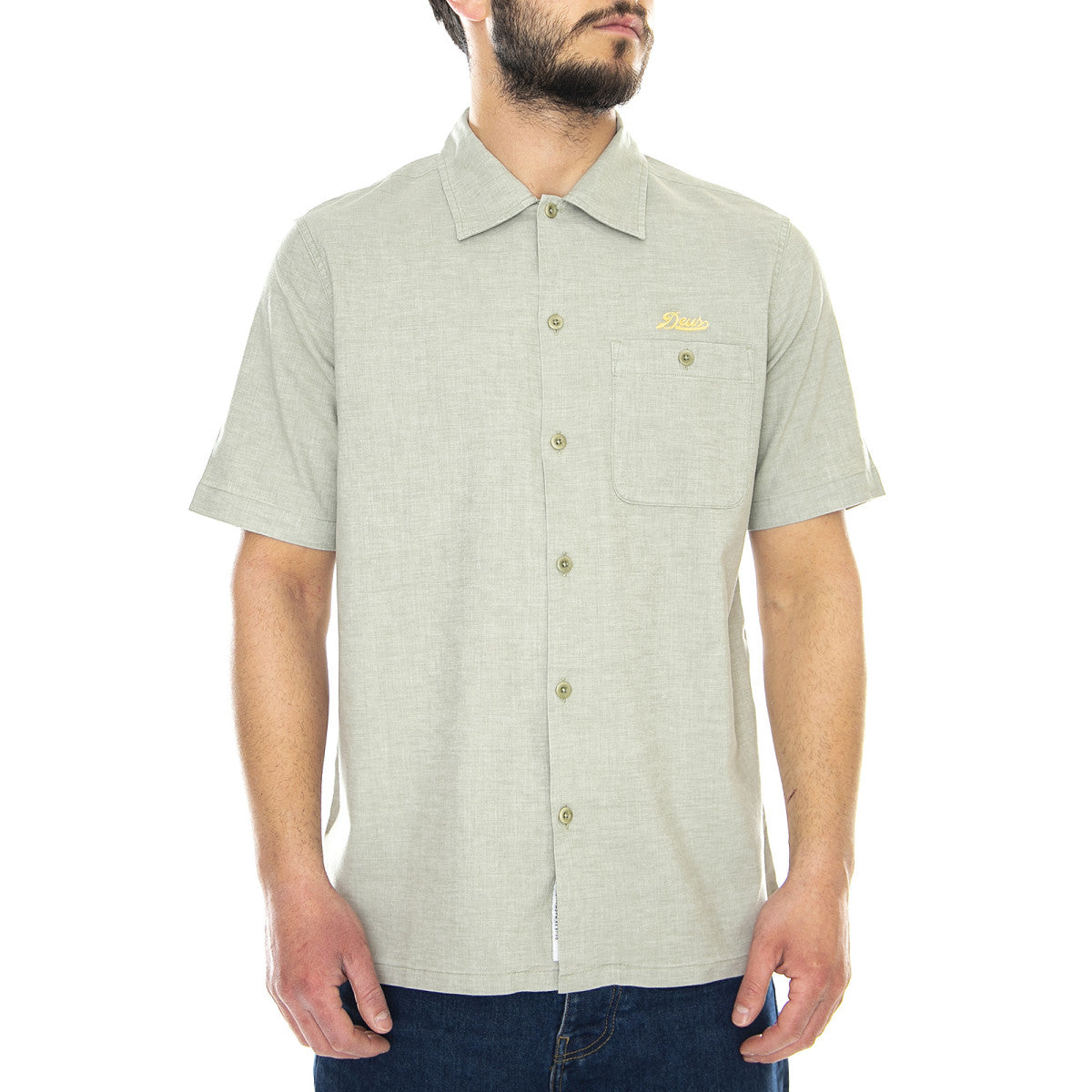 GILT,Deus Ex Machina, Deus Ex Machina Green Short Sleeve Button Up Shirt, Green, Small-41-TagS