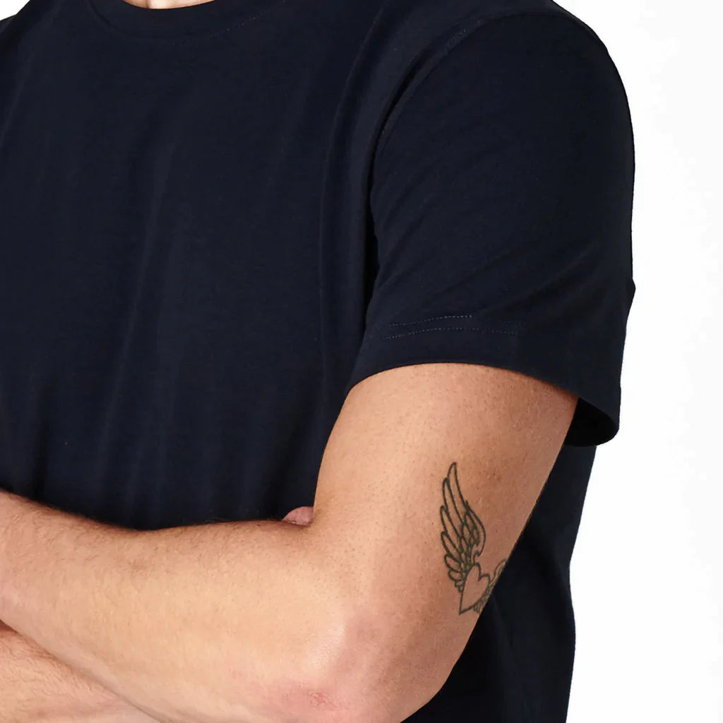 Brand Partner,Western Rise, Western Rise Navy Ultra Soft Cotton Tshirt, Blue, Large-45-TagLMedium-40-TagMLarge-44-TagLMedium-40-TagS