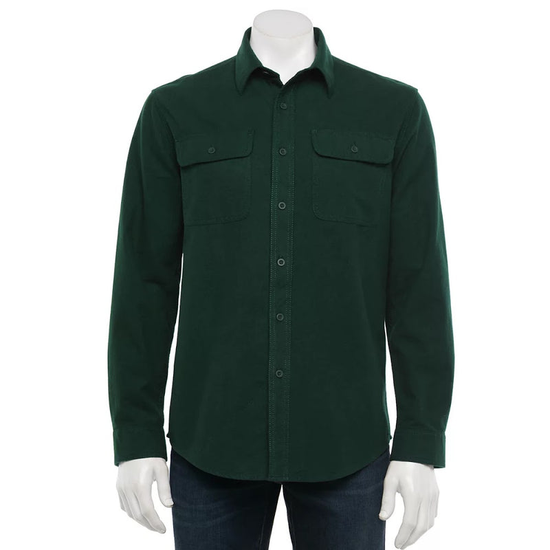 Croft & Barrow Soft Hunter Green Button up Shirt Jacket