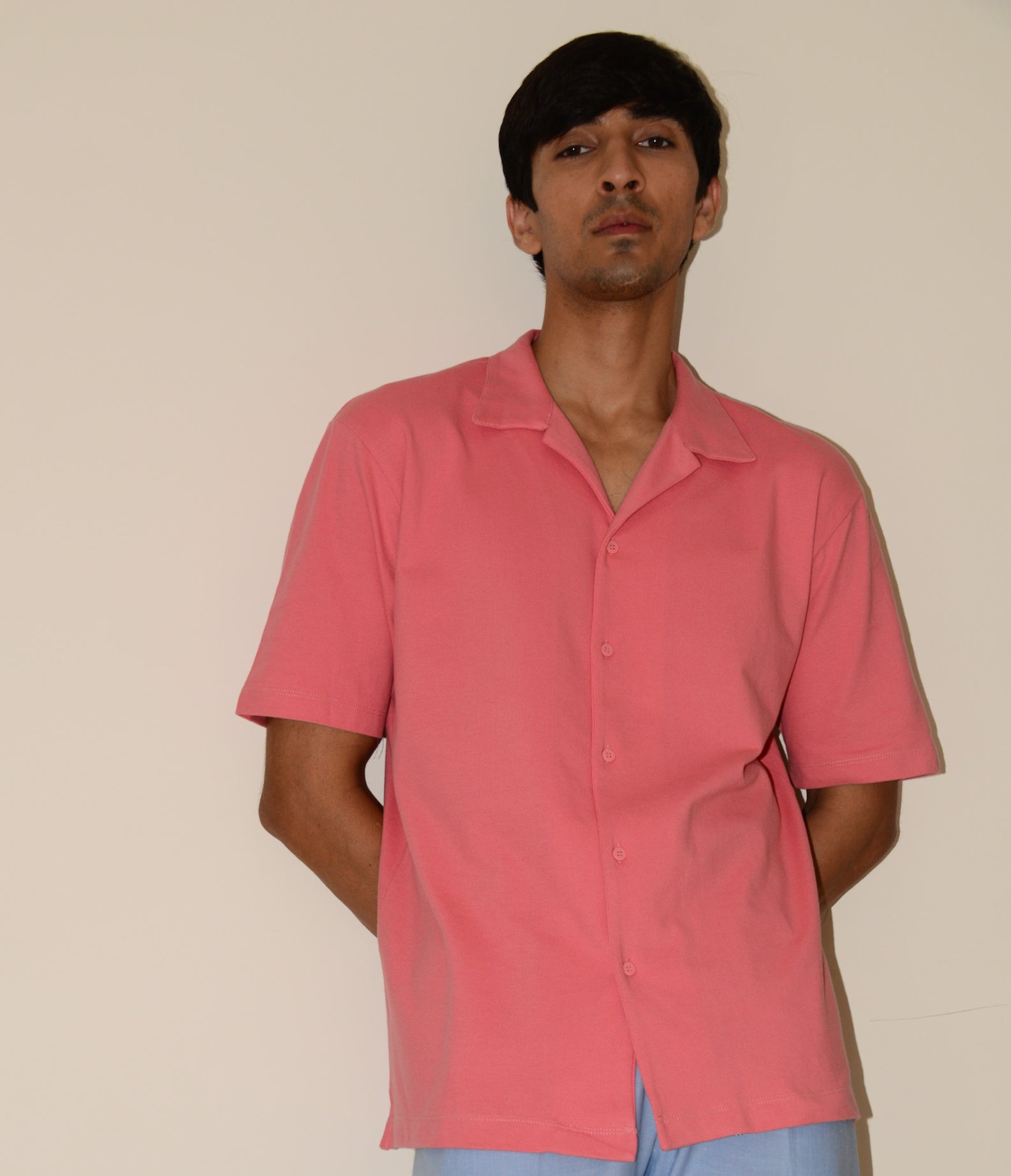 Brand Partner,Sons+Fathers, Sons + Fathers Pink Short Sleeve Button Up Shirt, Pink, Large-46-TagL