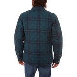 PX Quilted Blue & Green Plaid Flannel Shirt Jacket