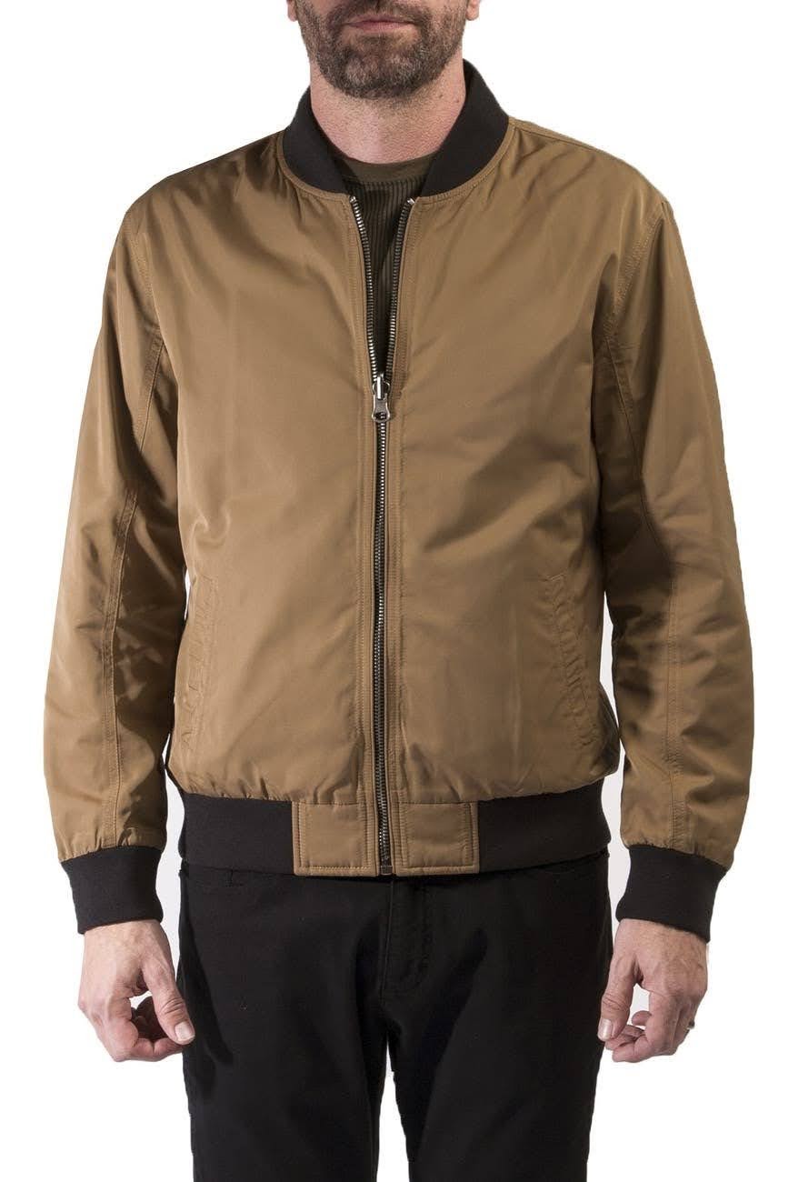 Nordstrom Rack, Civil Society Reversible Tan and Black Contrast Rib Bomber Jacket, Brown, Medium-45-TagM