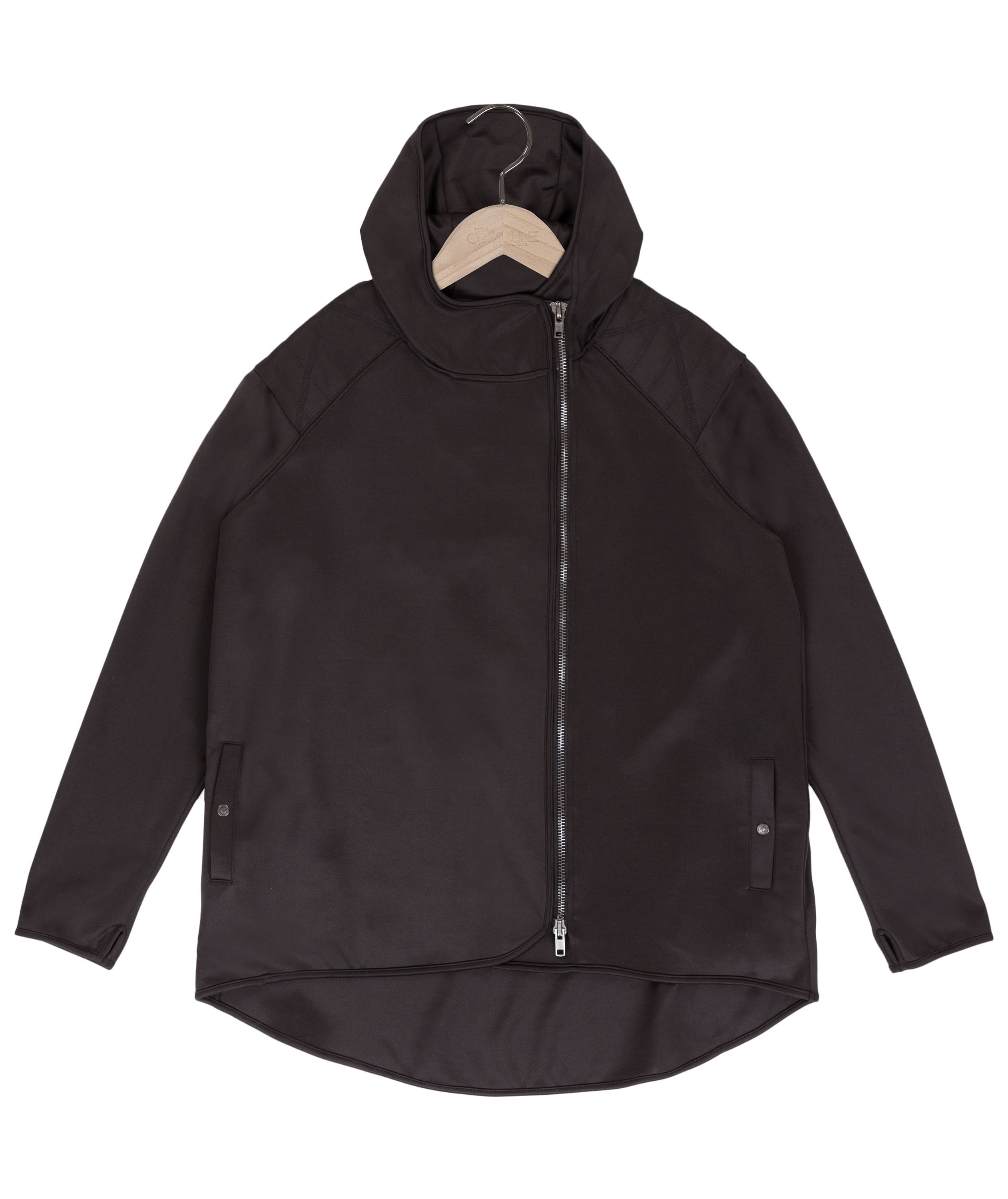 Taelor.Style, Reese De Luca Black Hooded Motorcycle Scuba Jacket, Black, Medium-45-TagM