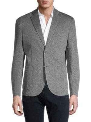 Saks Off 5th, Sak's Heathered Grey Ponte Knit Blazer, Grey, Medium--TagM
