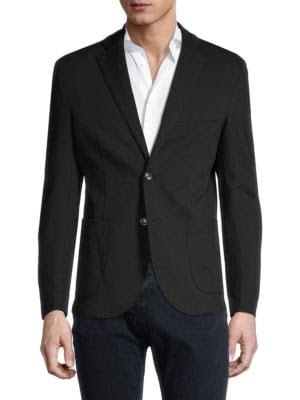Saks Off 5th, Sak's Black Ponte Knit Blazer, Black, Medium-43-TagM