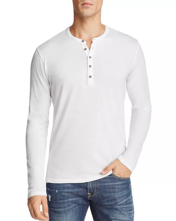 Bobbi + Bricka, VELVET White Henley, White, Small-40-TagS