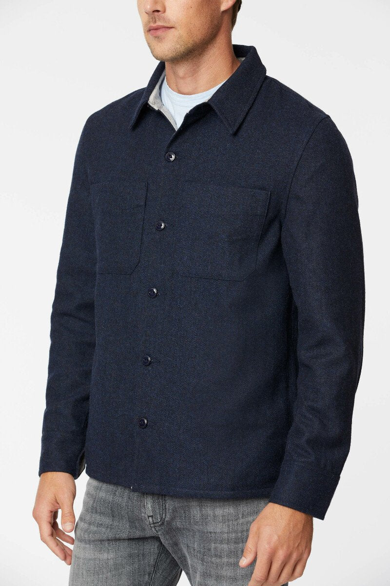 TAGS Navy Woven Jacket With Double Patch Pocket