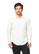 TAGS White Striped Cotton Button Up Shirt