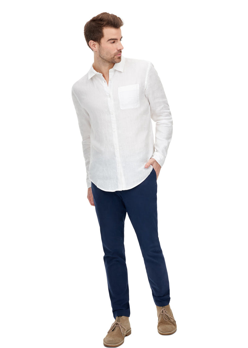Tags White Linen Button Up Shirt
