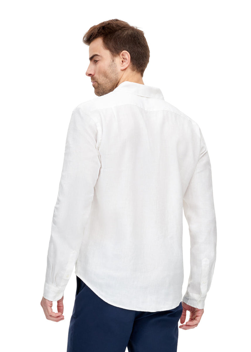 Tags White Linen Button Up Shirt