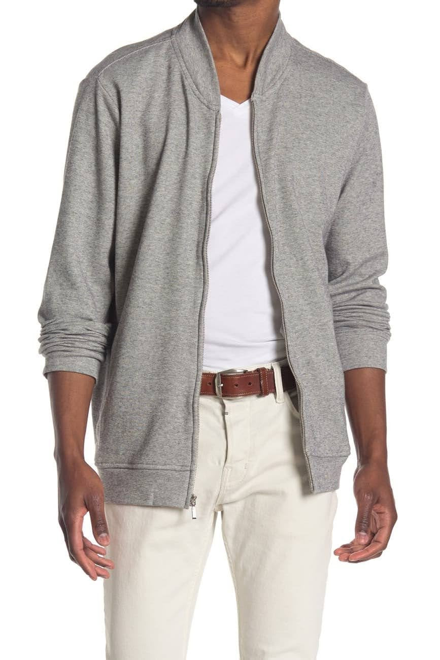 Nordstrom Rack, Wallin & Bros Grey Knit Bomber Jacket, Grey, Medium-45-TagM